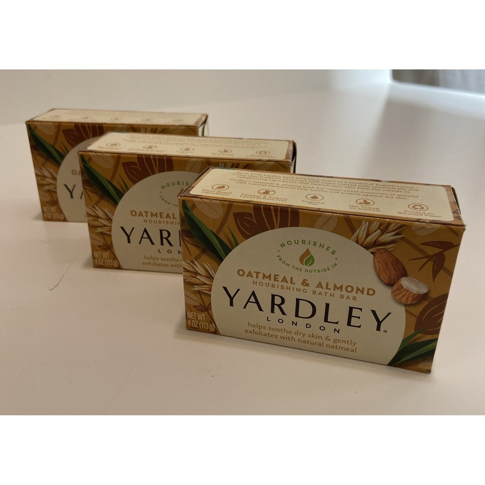 Yardley London Soap Bath Bar Oatmeal & Almond 4 Oz (Pack Of 3)